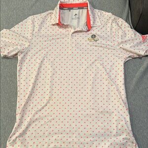 Adidas White and Pink Men's Polo Shirt